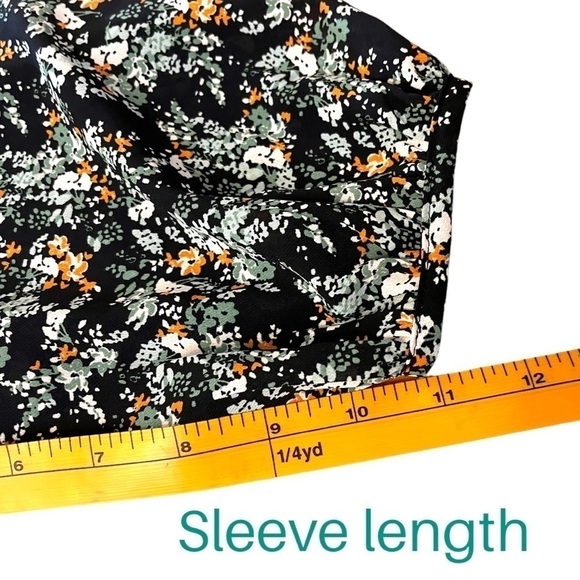 Banana Republic Dark Ditsy Floral Floaty Tiered Dress with Three Quarter Sleeves - Picture 6 of 16